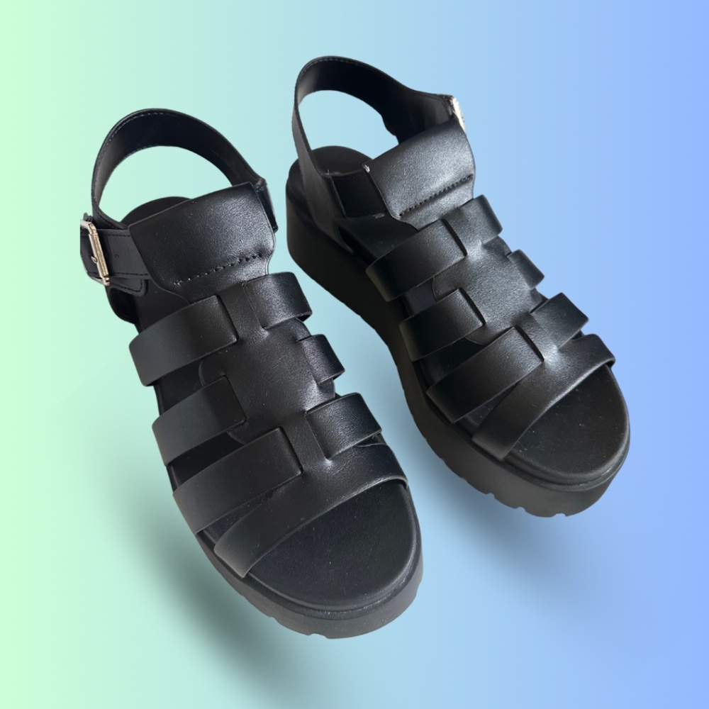 Platform Sandals - Gladiator Style
